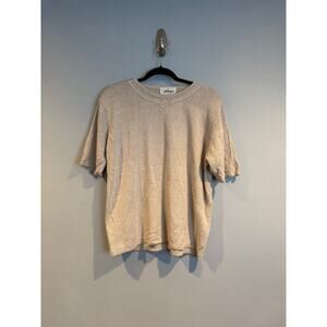 Vintage Worthington Linen Cotton Embroidered Knit Top Size Large